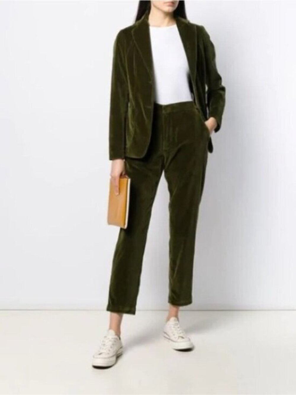 BARENA VENEZIA Velvet Cropped Trousers In Green size 38